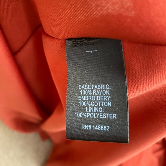 Torrid Size 2 High Waist A-Line Skirt Embroidered Eyelet Red Floral‎ Rust - Picture 9 of 11